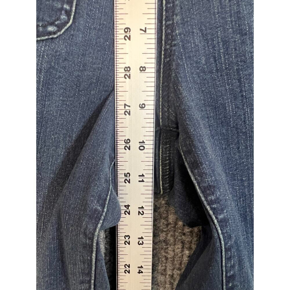 Belle Kim Gravel Jeans Womens 2 Petite 2P Baby Boot Cut Blue Dark Wash Mid Rise - Picture 7 of 12